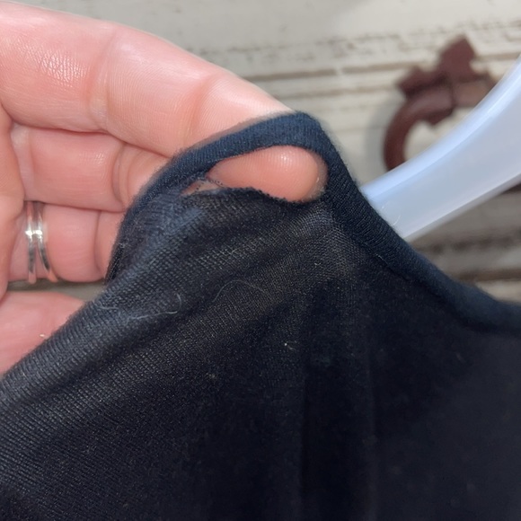 Agaci black blouse with black and white band size large never worn cute - Picture 7 of 7